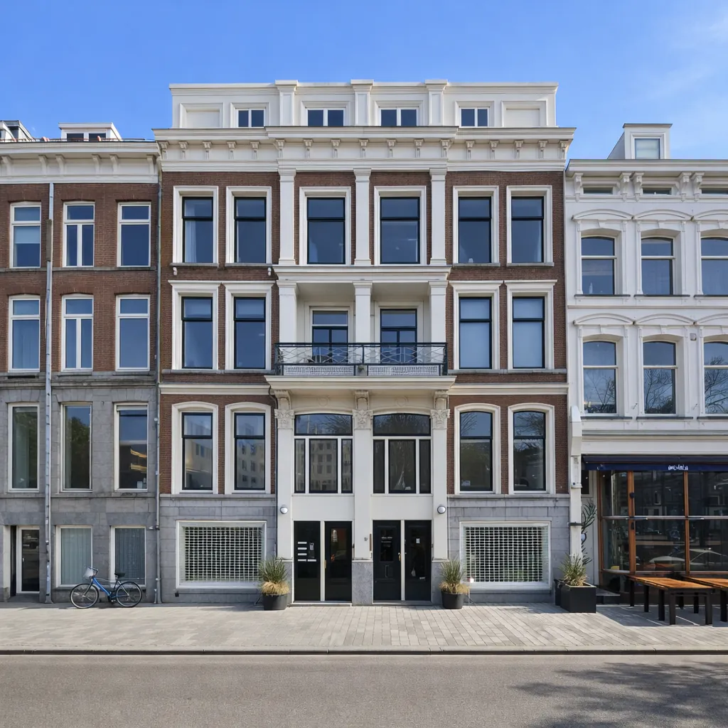 Facade of Boutique Hostel Mauritsweg Rotterdam.
